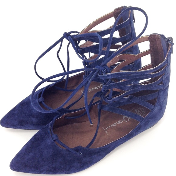 JEFFREY CAMPBELL Atrium Suede Lace-Up Flats - Picture 3 of 9